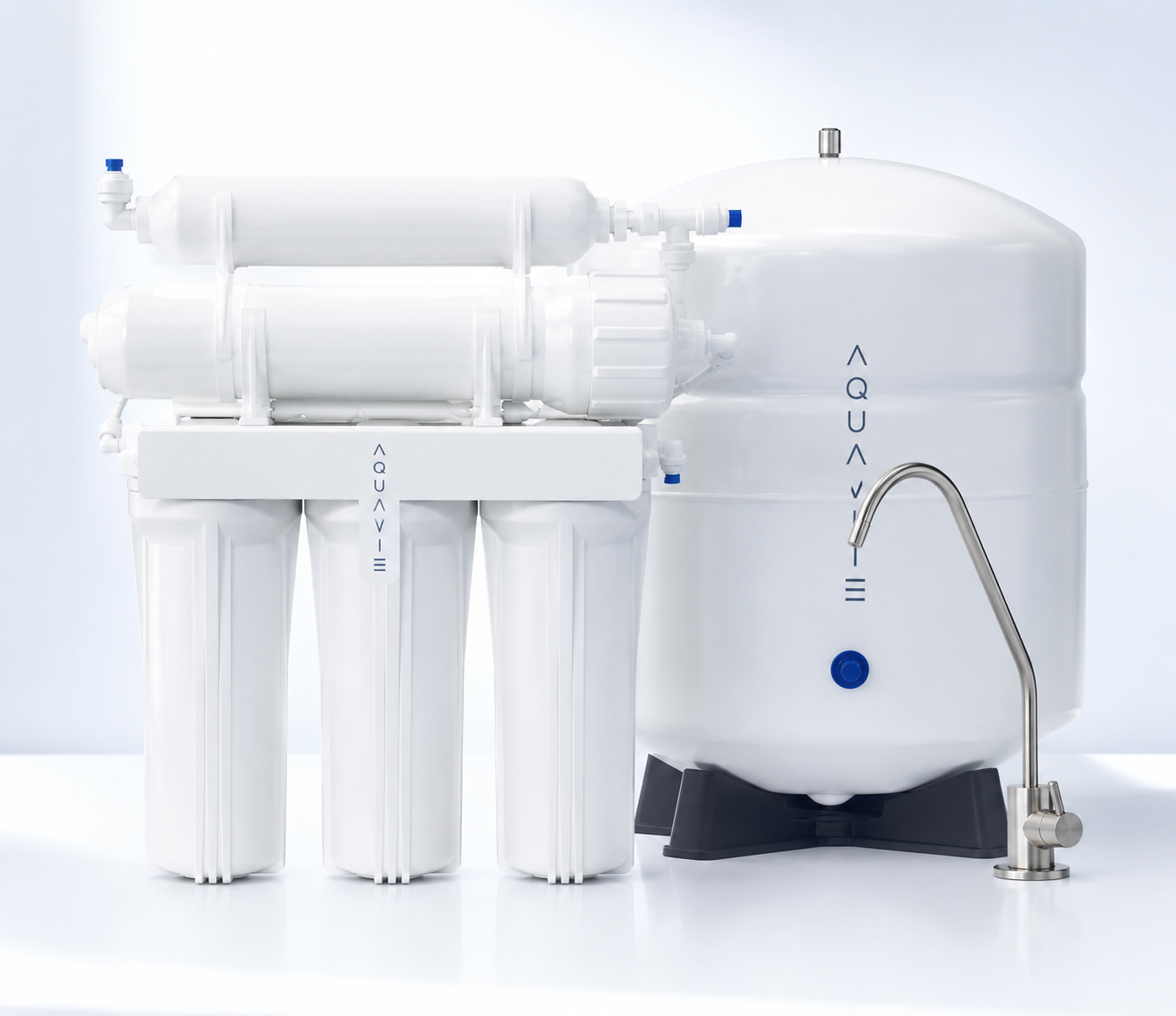 Modern under-sink water filtration system